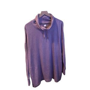 Old Navy Funnel Neck Tunic Top Long‎ Sleeve Drawstring Heathered XXL
